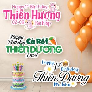 in tên sinh nhật theo yêu cầu, baner tên treo rèm, treo tường