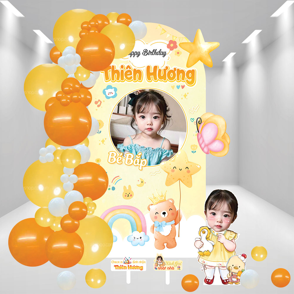 Set tự trang trí backdrop sinh nhật tại nhà